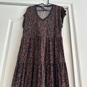 THE JANIE FAVORITE TIERED HENLEY KNIT DRESS